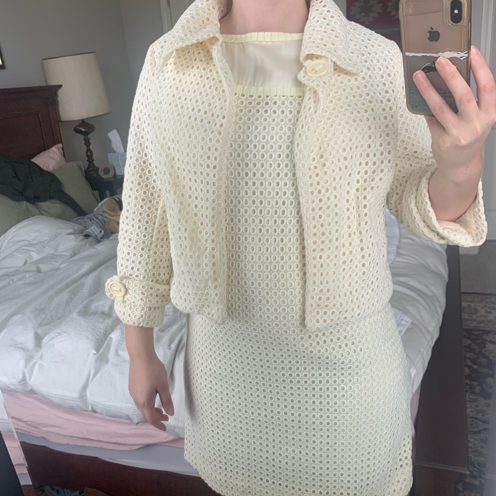 Lily Pulitzer Yellow Eyelet Dress and Jacket Set